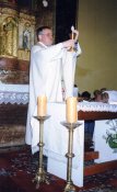 Kdysi, cca 1994, při liturgii na Kalvarii